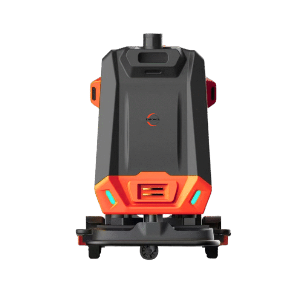 Empower Industries E-ROBO 75 Robotic Scrubber Dryer – AI-powered autonomous cleaning robot for industrial and commercial floor maintenance.