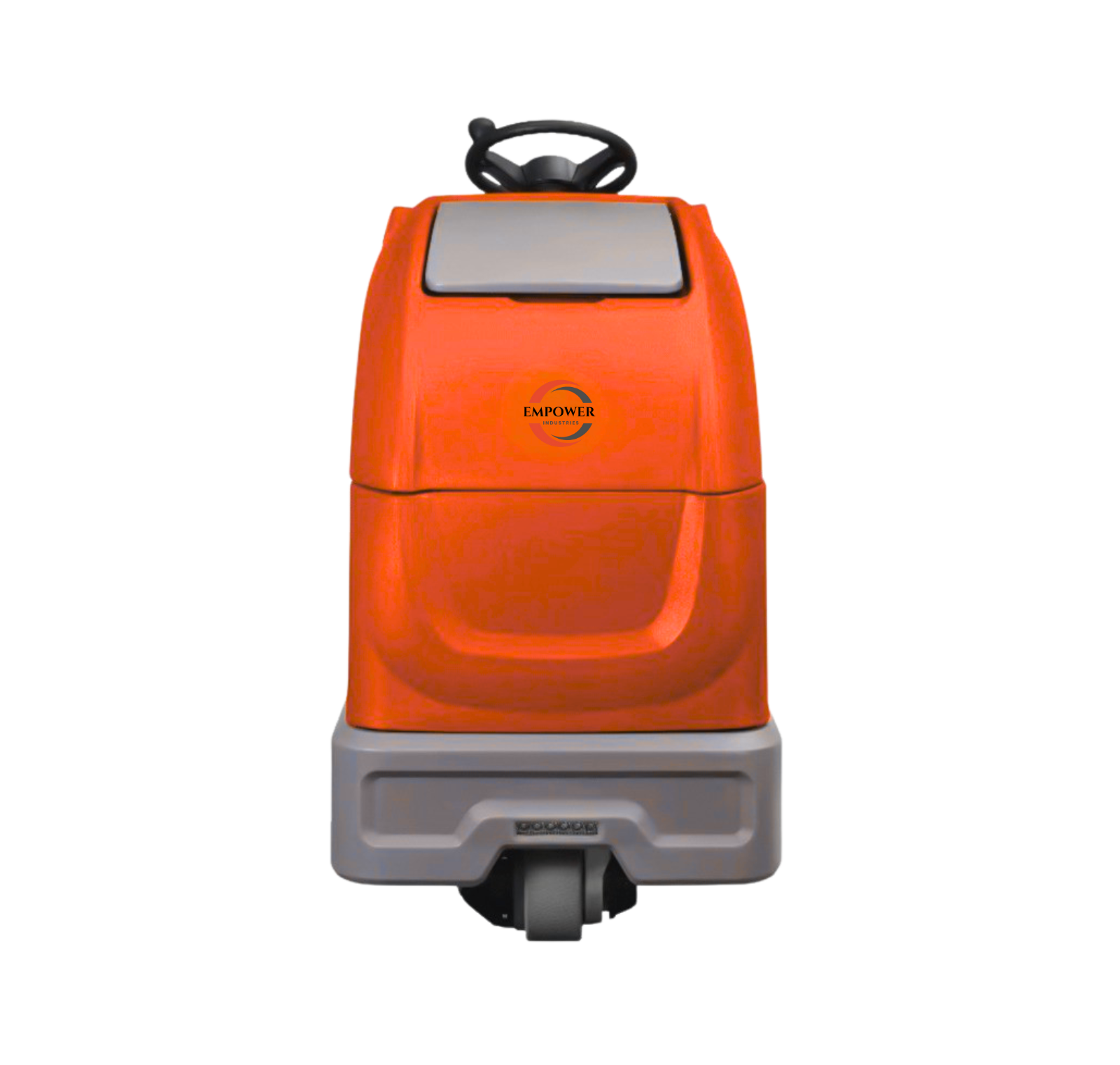 Empower Industries STAND-ON 110 Power Scrubber – compact stand-on scrubber dryer for professional cleaning of commercial and industrial floors.