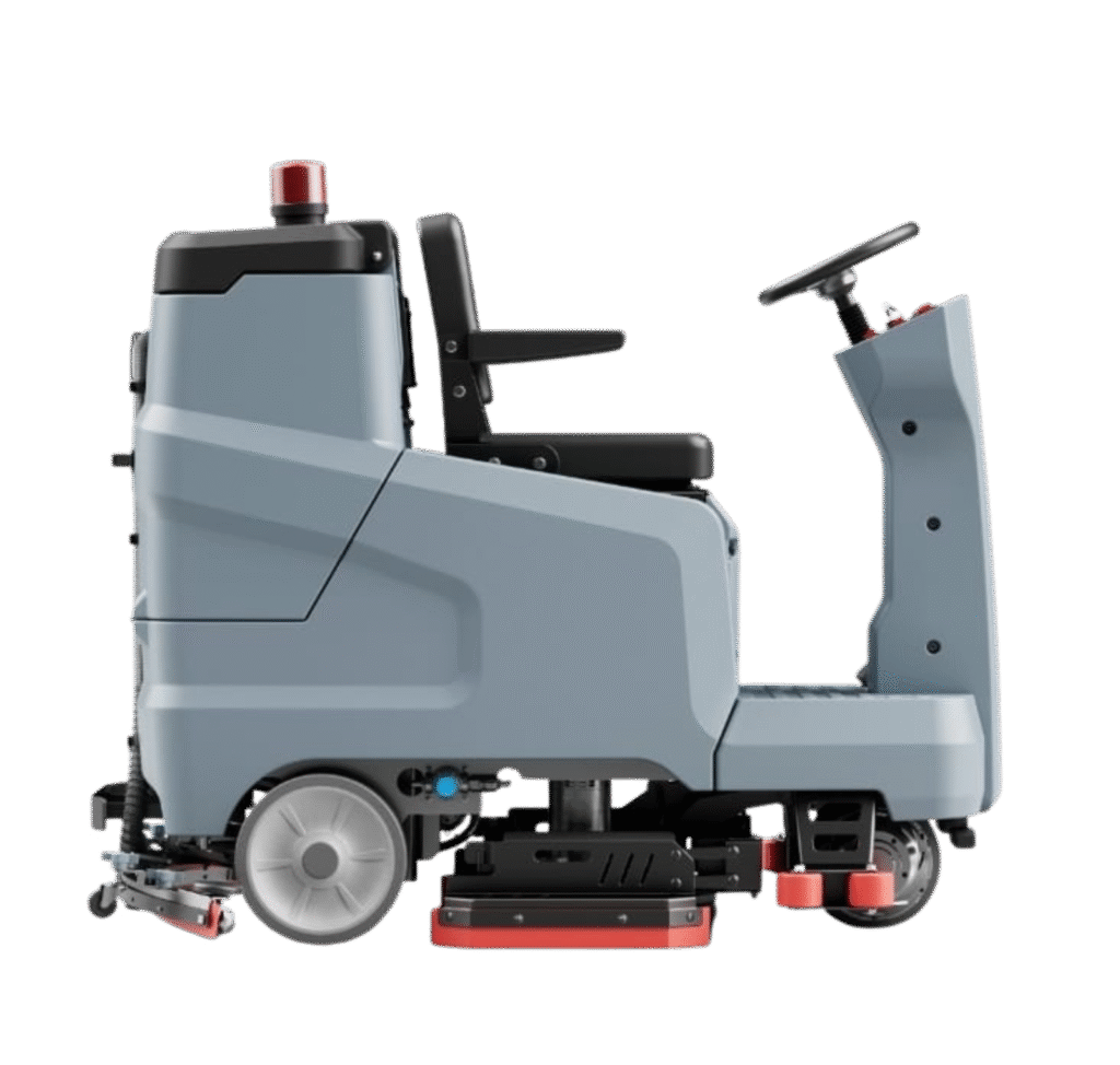 Empower Industries E-RIDER 120P Ride-On Premium Scrubber Dryer – high-performance industrial floor cleaning machine with advanced features and ergonomic design.
