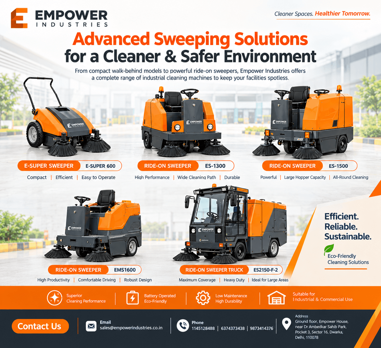  Industrial battery sweeper India, battery-operated ride-on sweeper machine.